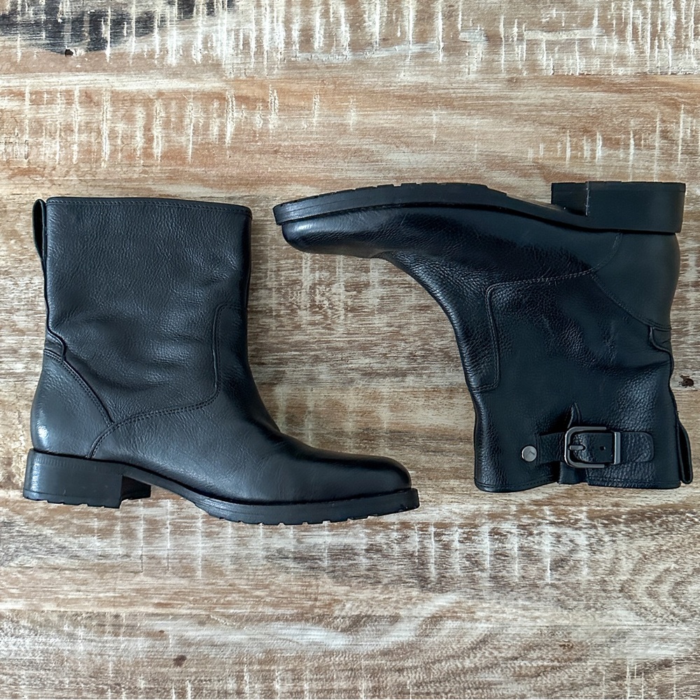 Via Spiga Black Leather Boots Size 5M Excellent Used Condition
